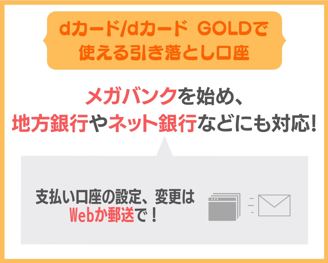 dカード・dカード GOLDで使える引き落とし口座