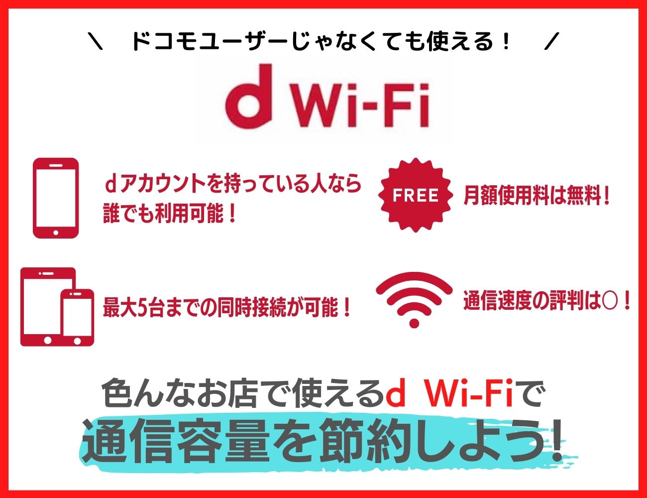 d Wi-Fiを有効活用して通信容量を節約しよう！