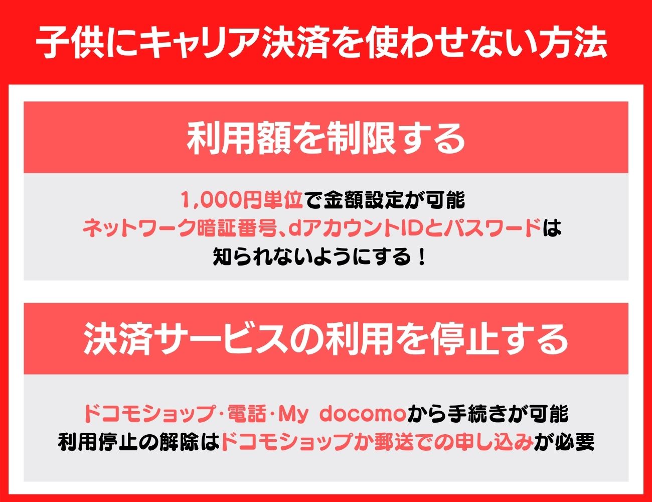 子供にはキャリア決済をさせない方法