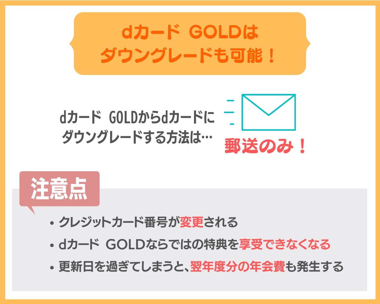 dカード GOLDからdカードへダウングレードも可能なのでまずはお試しもあり