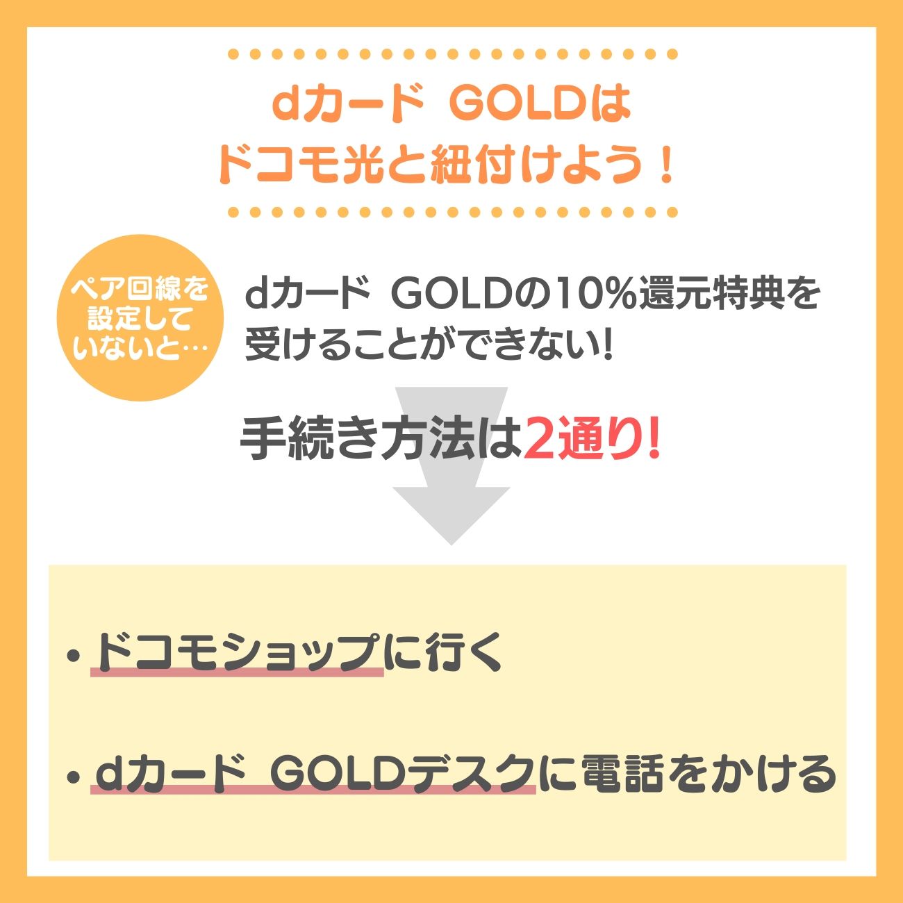 dカード GOLDとドコモ光を紐付ける方法