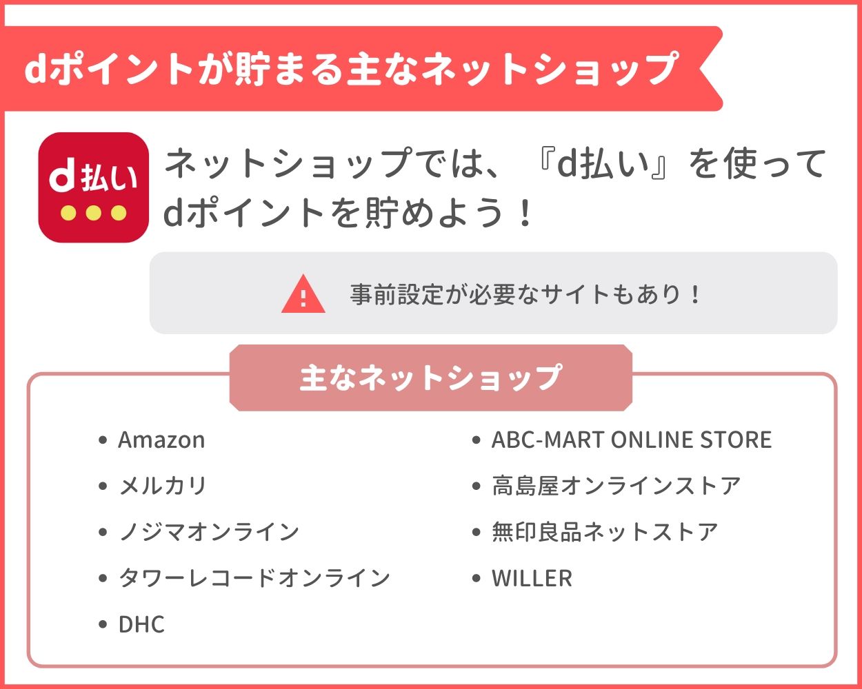 dポイントが貯まるネットショップ