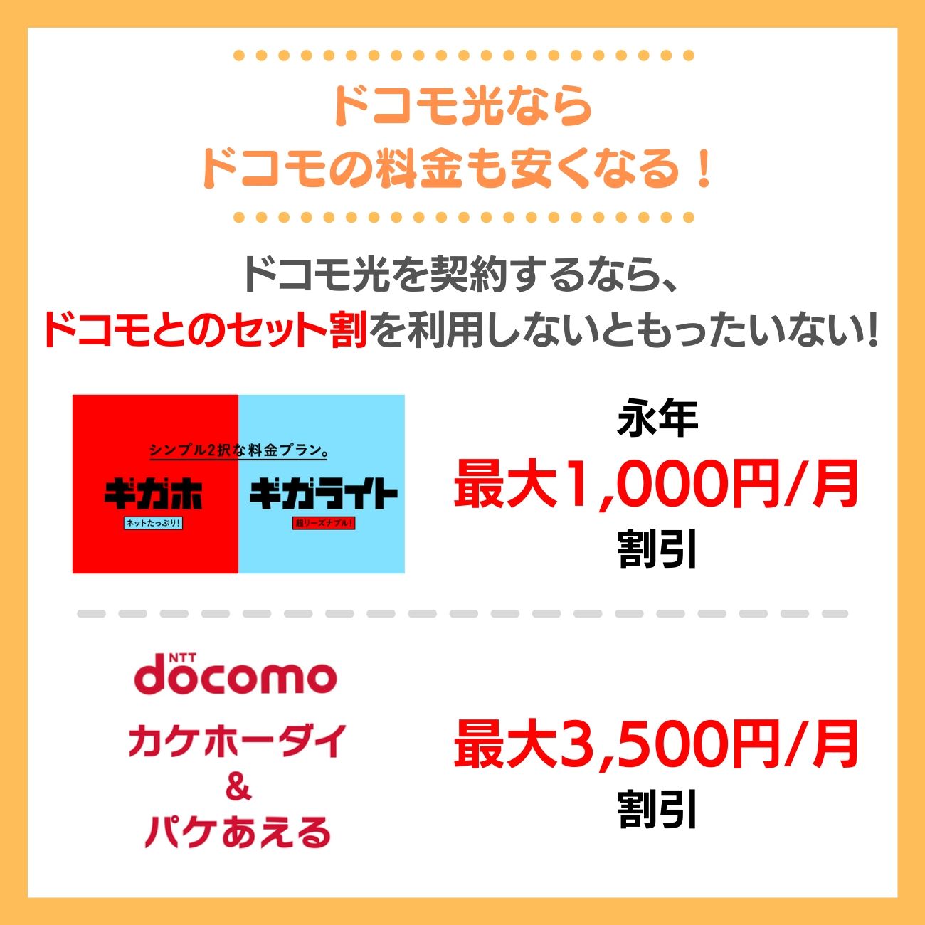 ドコモ光ならドコモの料金も割引に！