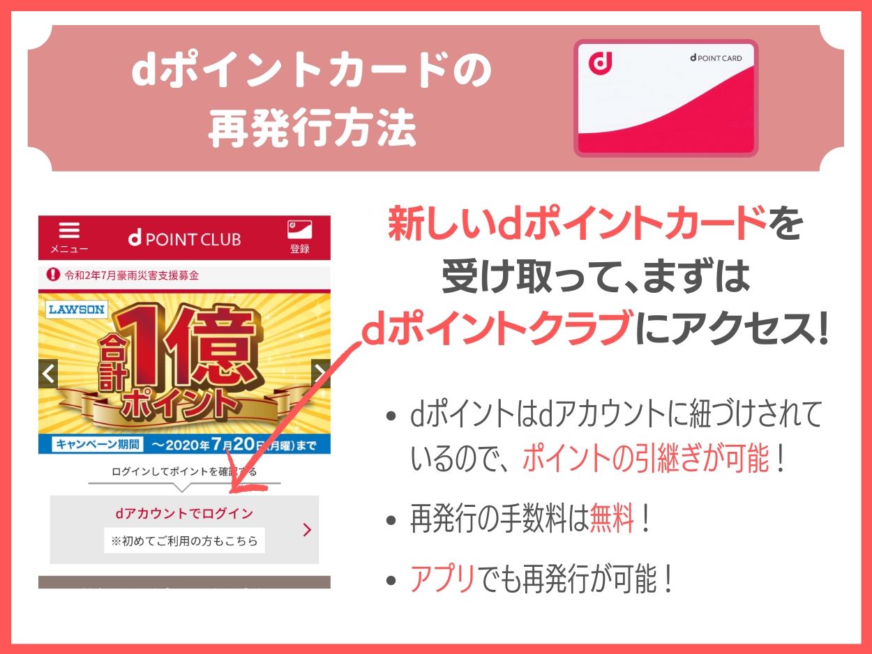 dポイントカードの再発行方法