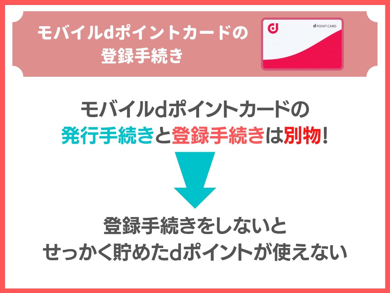 モバイルdポイントカードは発行後に登録も必要