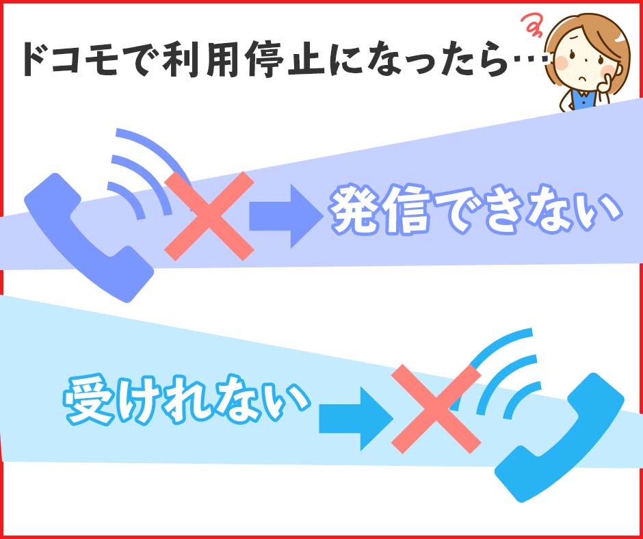 ドコモで利用停止になってしまった場合は電話を受けることもできない