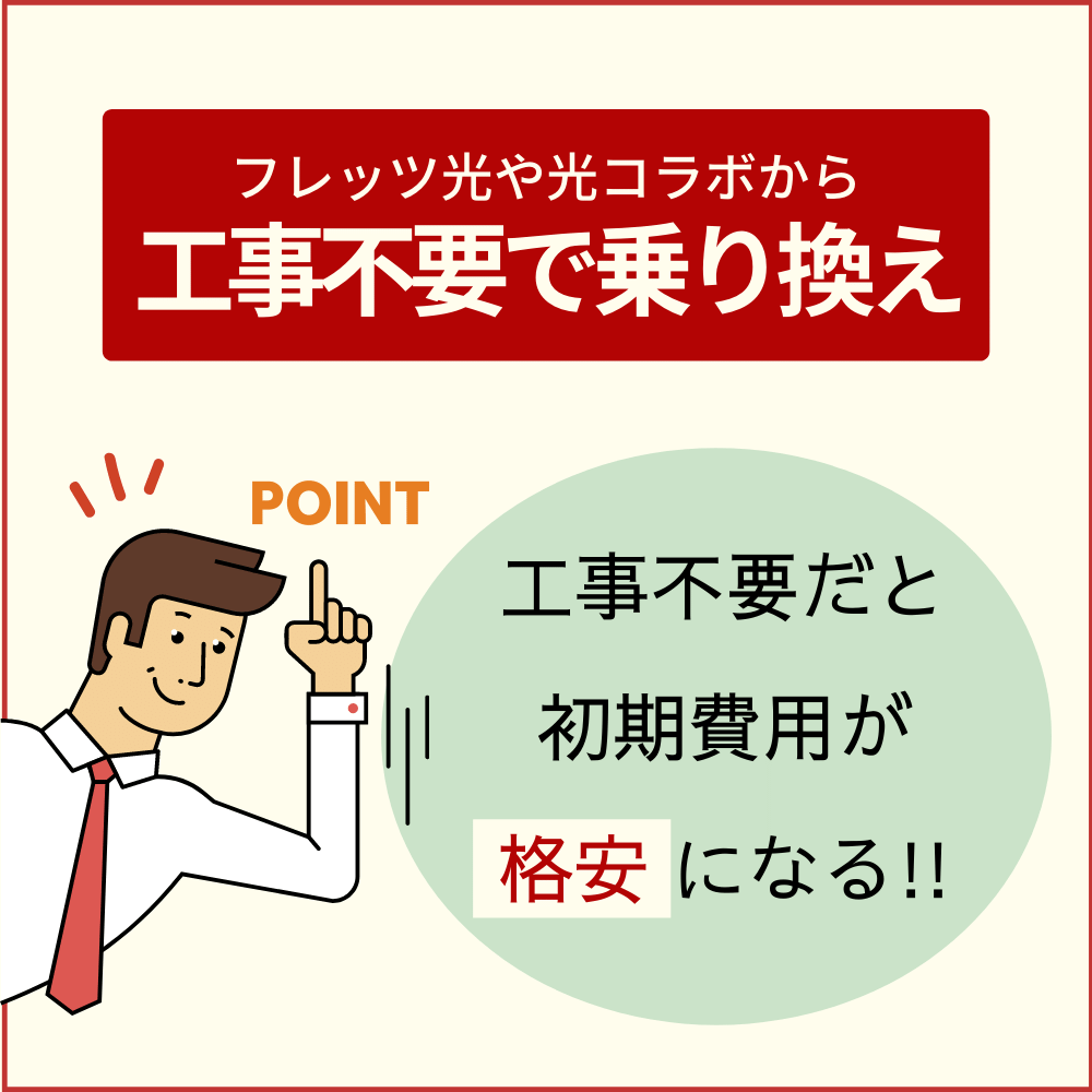 フレッツ光や光コラボからドコモ光へは工事不要で乗り換えられる