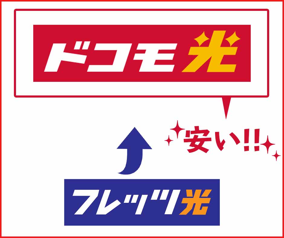 ドコモ光の月額料金はフレッツ光より安い