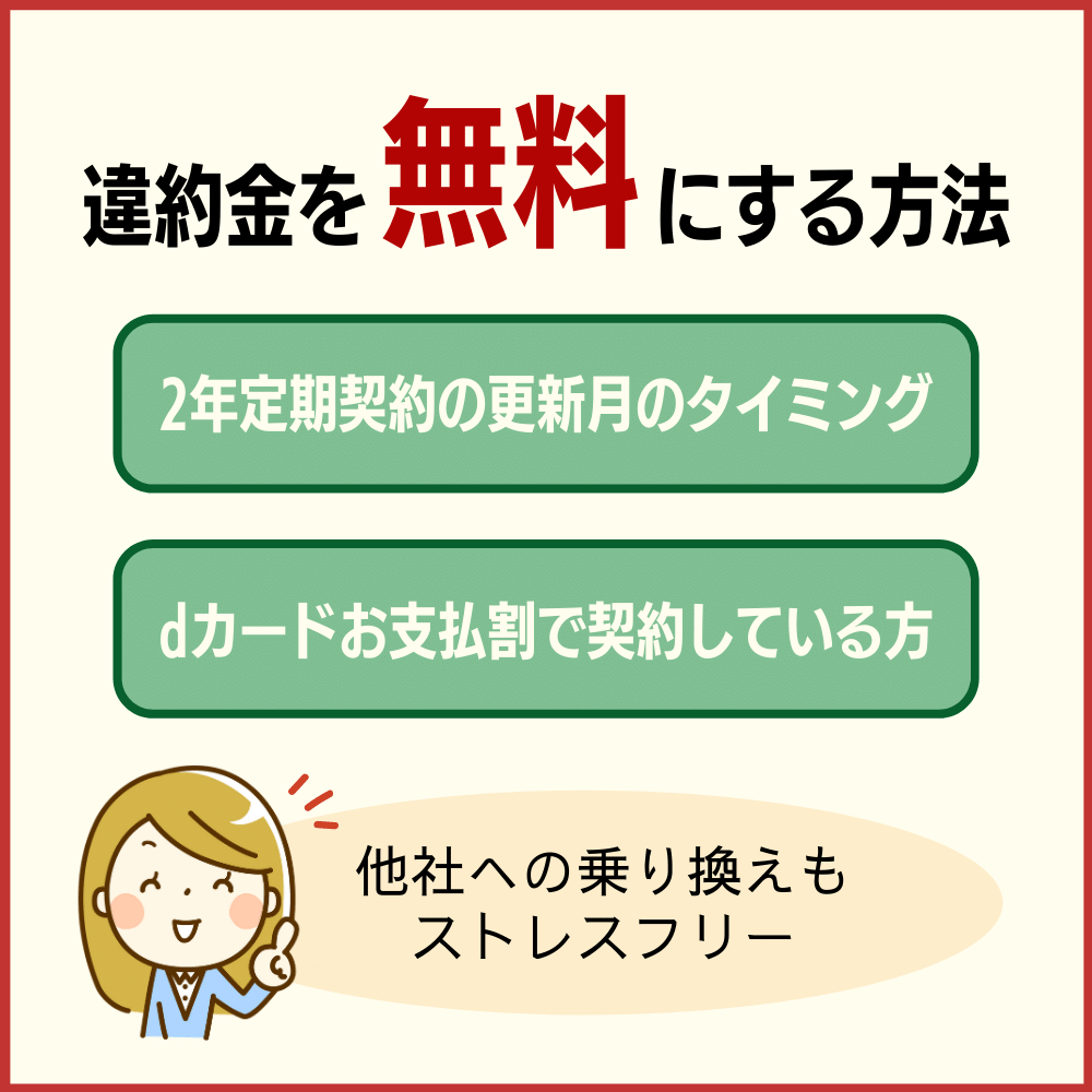 ドコモを解約する際に違約金を無料にする方法