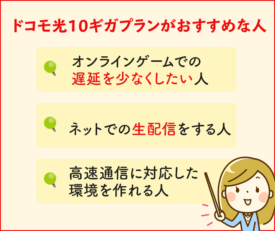 ドコモ光の10ギガプランがおすすめな人