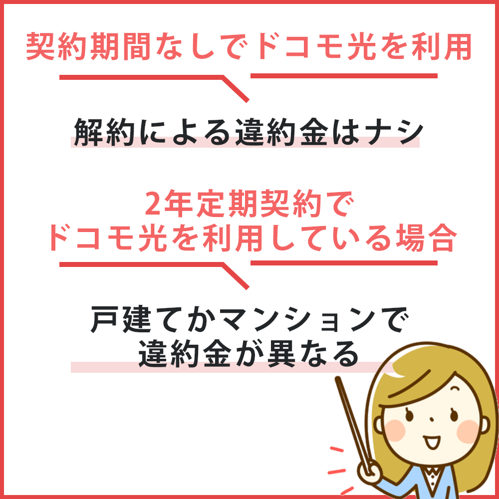 ドコモ光を解約する際にかかる違約金・解約金