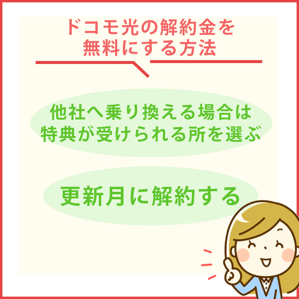 ドコモ光の違約金・解約金を無料にする方法