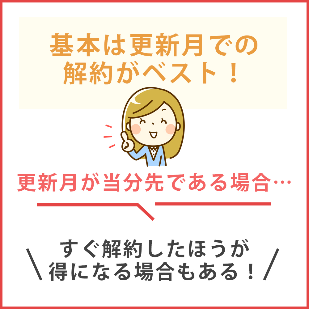 基本は更新月での解約がベスト