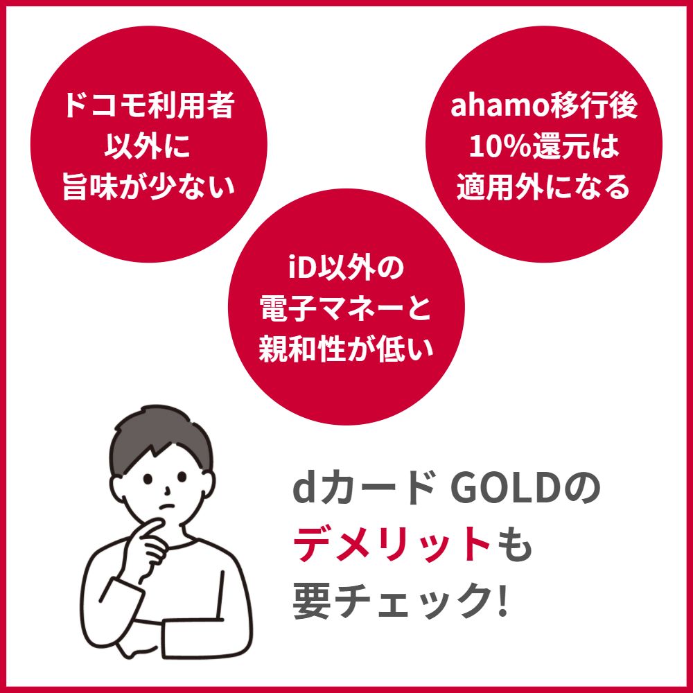 dカード GOLDの気になるデメリット