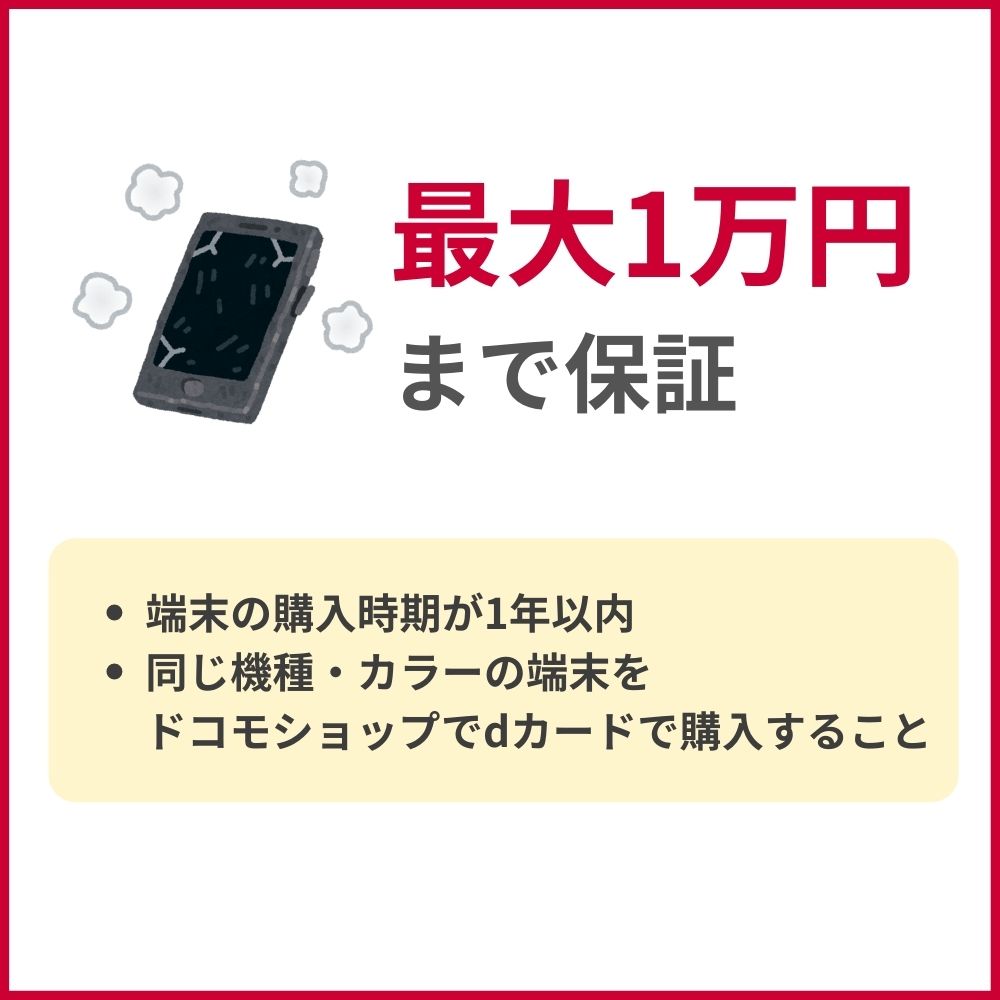 最大1万円のケータイ補償が付帯