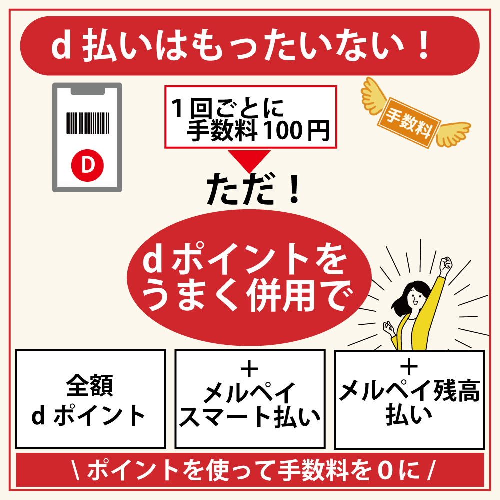 【要注意】メルカリでd払いを利用すると手数料がかかる