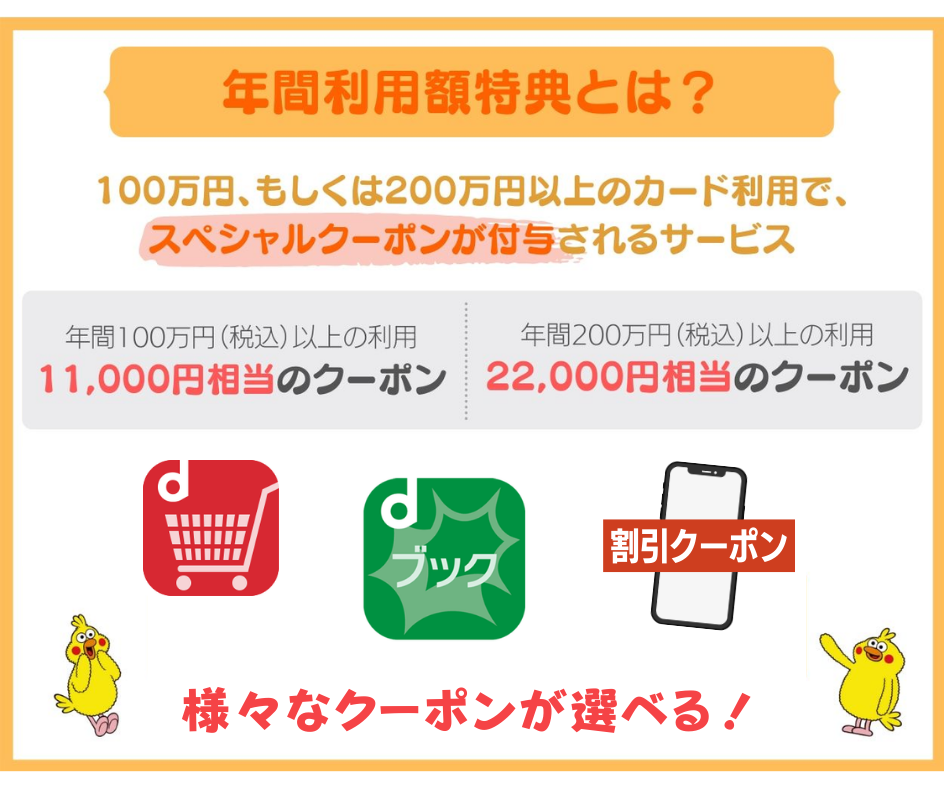 dカード GOLDの年間ご利用額特典の中身を紹介！