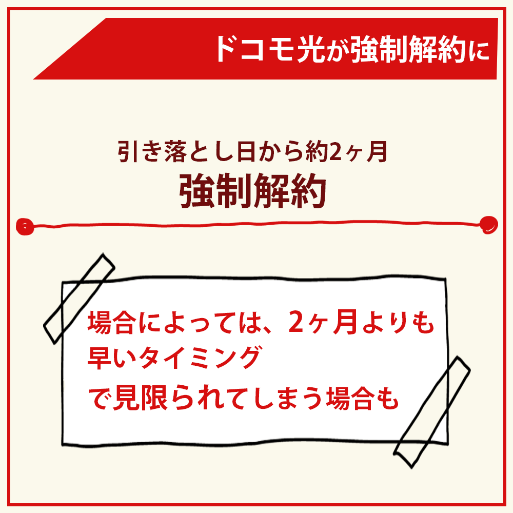 ドコモ光の利用料金を滞納した場合のリスク｜ドコモ光の強制解約に至る