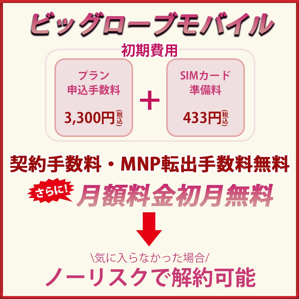 ビッグローブモバイルの料金体系