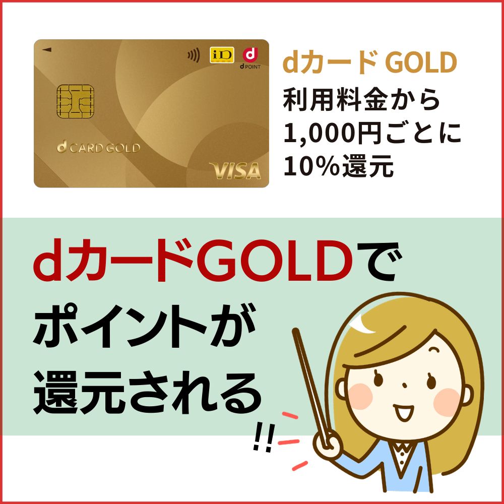 dカード GOLDを持っていればポイント還元が受けられる