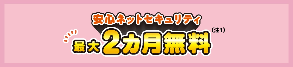 安心ネットセキュリティ　月額利用料最大2カ月無料